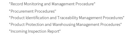 Incoming material management process